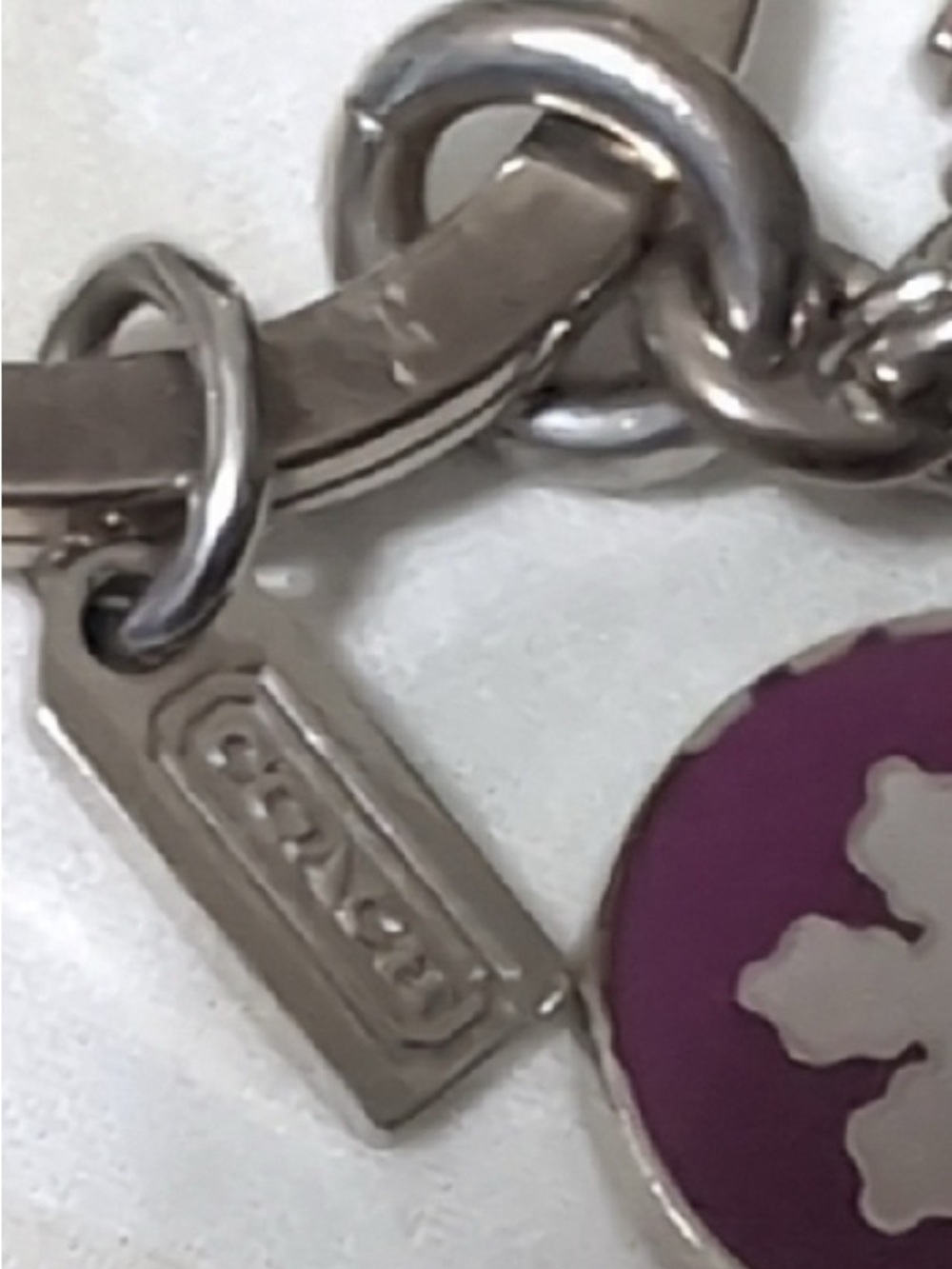 Coach Silver Charm Keychain with Colorful Enamel Snowflakes - Picture 3 of 3